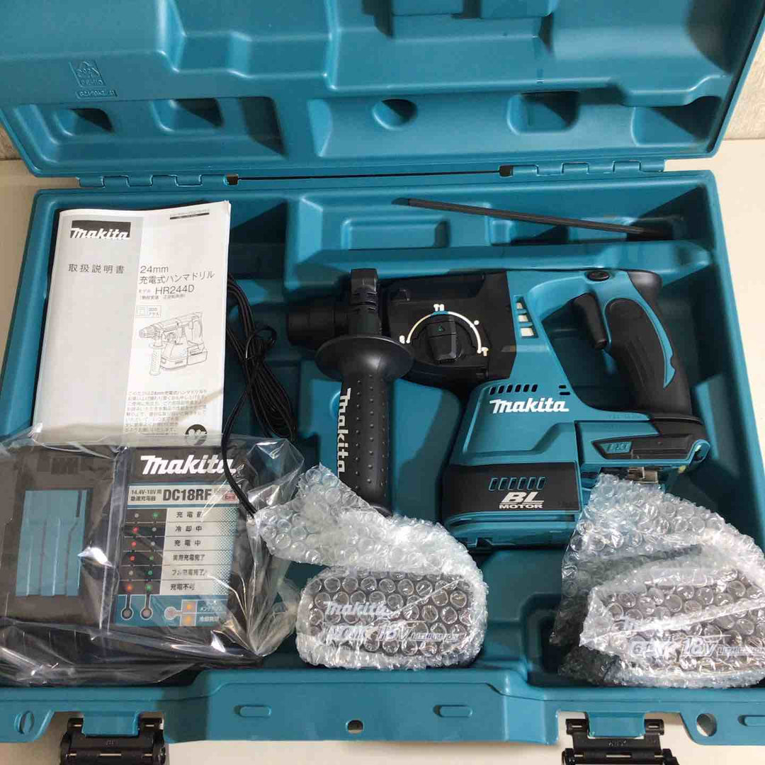 【未使用品】★純正バッテリー2個&充電器付き フルセット★マキタ(makita) コードレスハンマドリル HR244DRGX【戸田店】