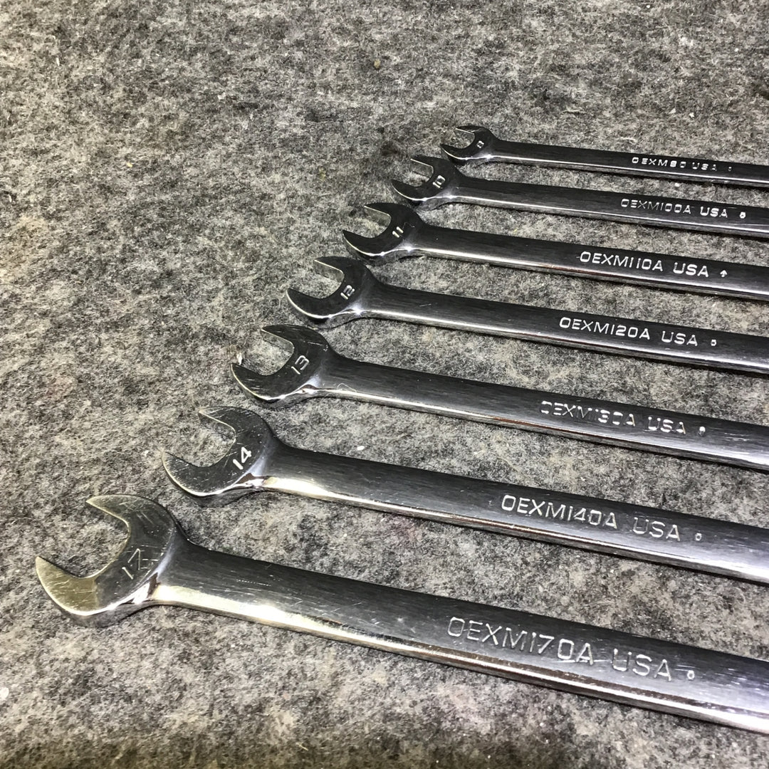 【希少・中古品】スナップオン(Snap-on) コンビネーションレンチセット OEXM 7本セット スパナ入れ(C-75B)付き!【桶川店】