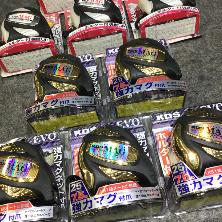 【大特価まとめ売り!・未使用】KDS ダブルジーEVОマグコンベ 25mm巾 7.5m コンベックス 10個セット【桶川店】