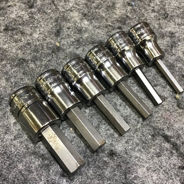 【中古・インチサイズ】 スナップオン Snap-on 3/8dr スタンダードヘックスソケット FA5E、6、7、8、10、FA12E 6点セット 【桶川店】