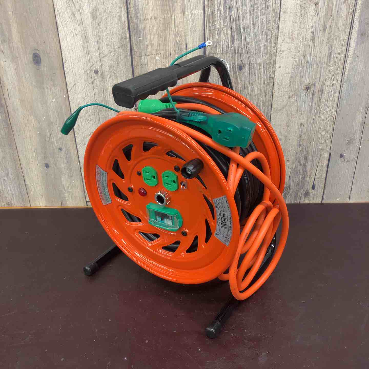 中古美品】日動 電工ドラム びっくリール 100V アース漏電しゃ断器付