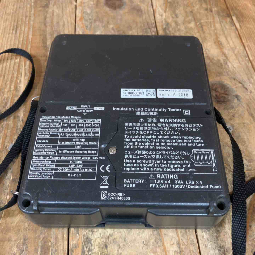 □日置電機(HIOKI) 絶縁抵抗計 IR4052-51【所沢店】