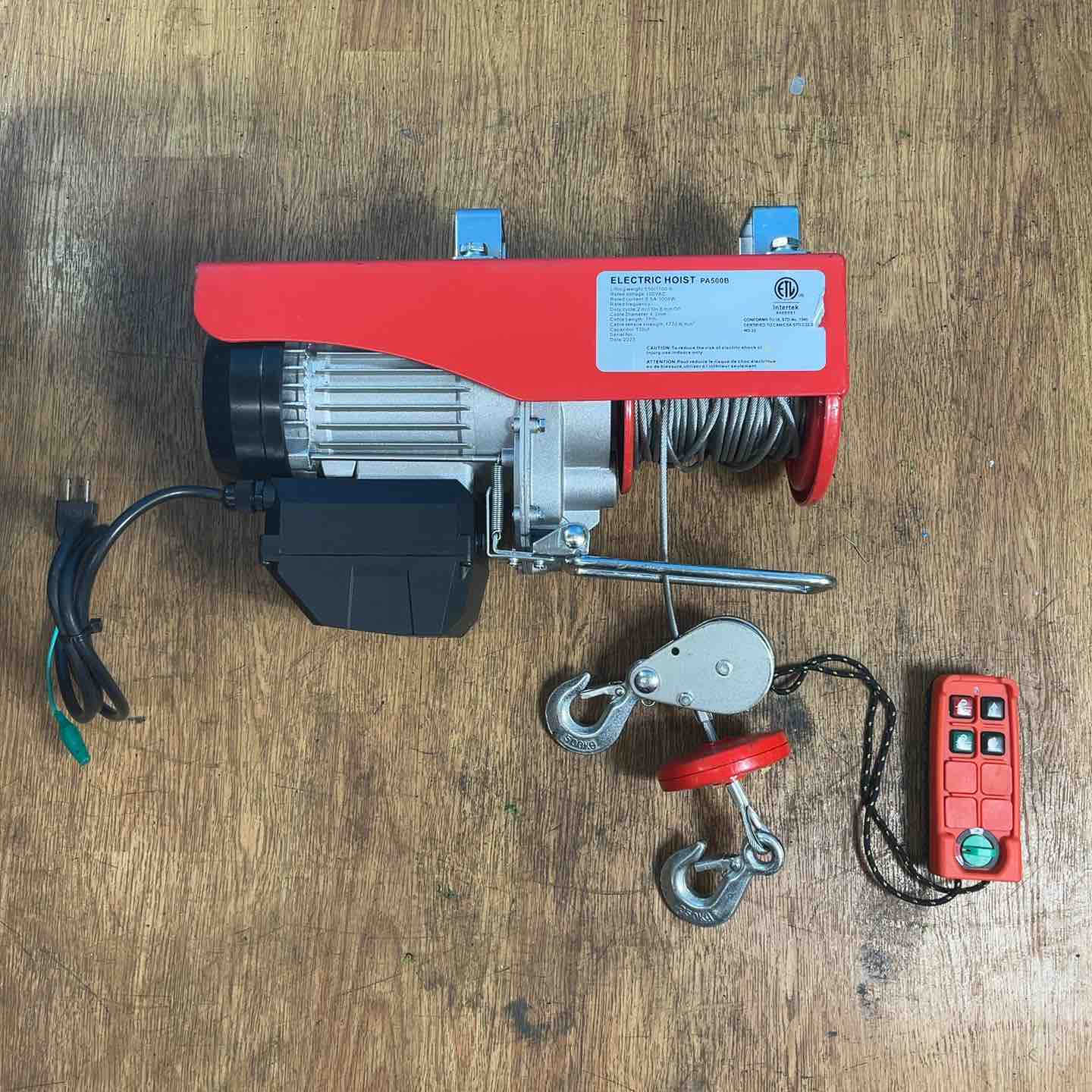 無線式電動ホイスト PA500B 最大500kg ワイヤレス リモコン ウィンチ 