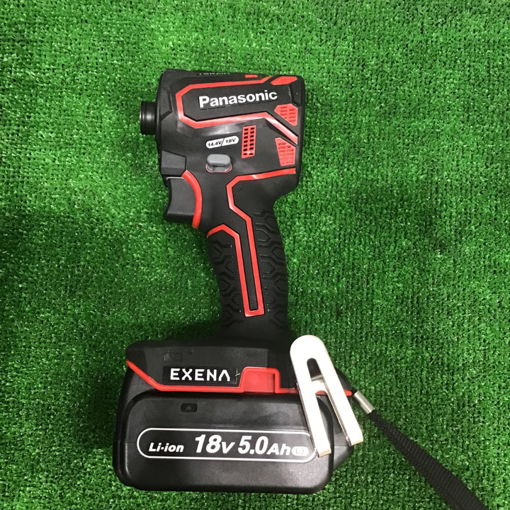 〇パナソニック 充電インパクトドライバー EZ1PD1 デュアル(14.4V/18V対応)+BRAIN 電子クラッチ搭載 18V高容量5.0Ah電池パック×2個・充電器・アタッチメント・プラスチックケース付 EXENA Pシリーズ レッド EZ1PD1J18A1R【草加店】