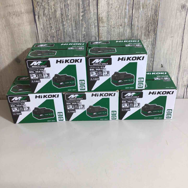 【未使用品】★純正品★ハイコーキ(HIKOKI ※旧:日立工機) リチウムイオンバッテリー 36V/2.5Ah BSL36A18X 5個セット【戸田店】