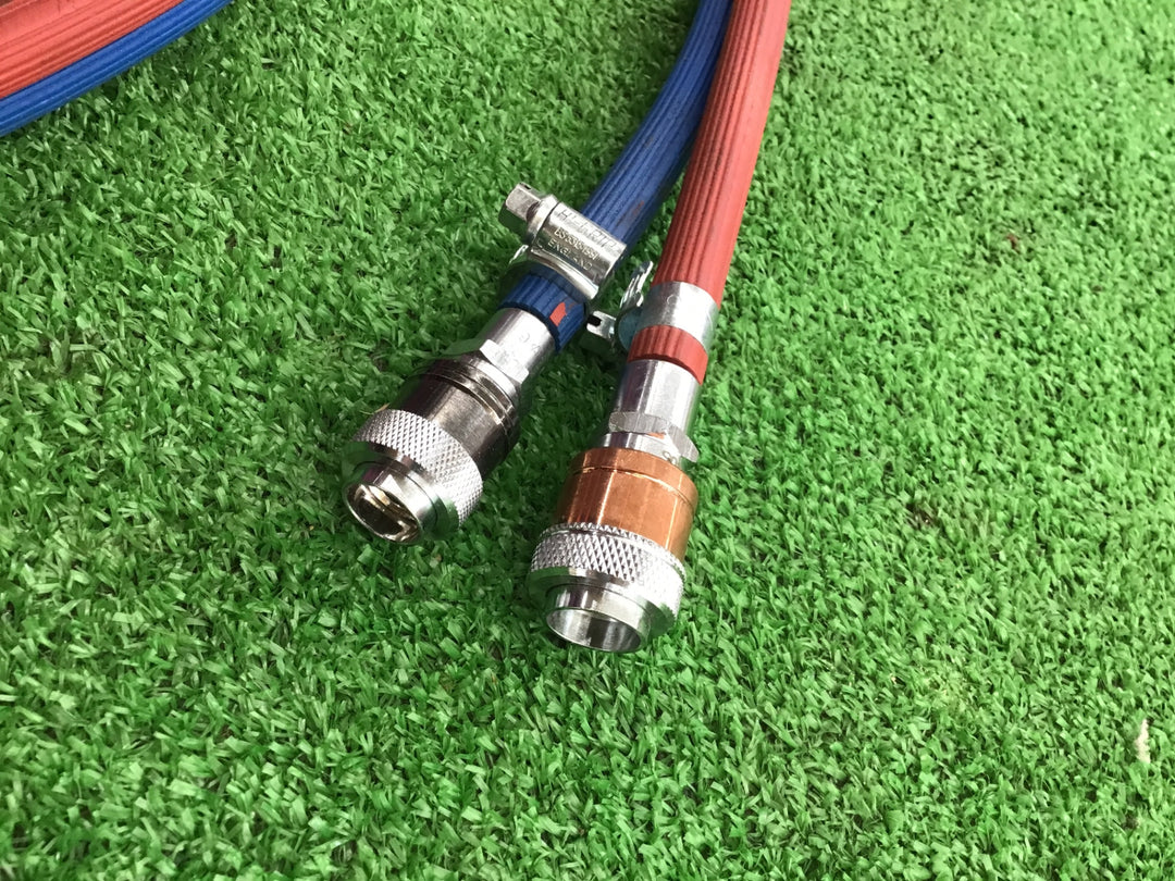【美品】ガス切断機用ツインホース カプラー付 酸素+アセチレン 恐らく40m 内径5㎜ 溶接 溶断 【桶川店】