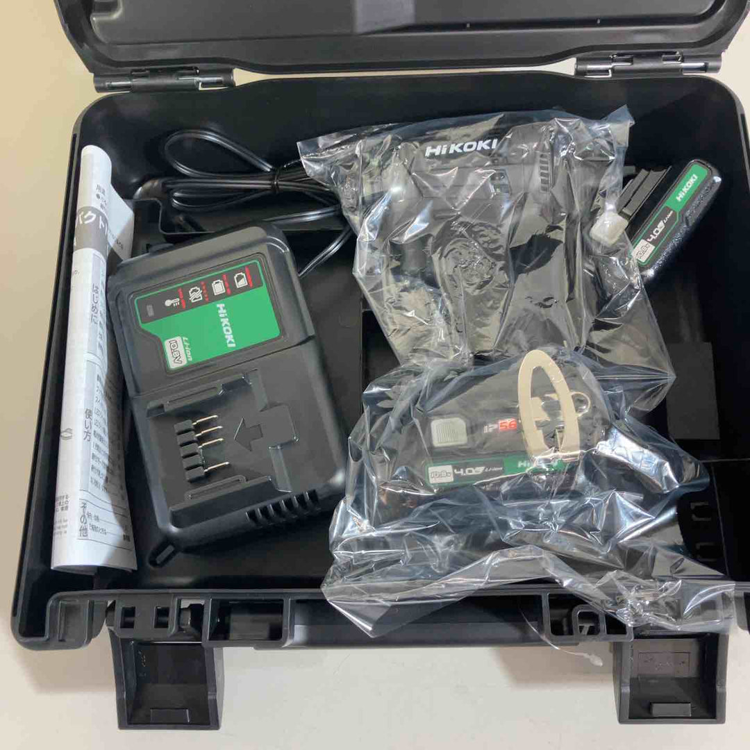 【未使用品】★純正バッテリー2個&充電器付き★HiKOKI(ハイコーキ) 10.8V 充電式 インパクトドライバー ストロングブラック 蓄電池・充電器付 WH12DCA(2LSB)【戸田店】