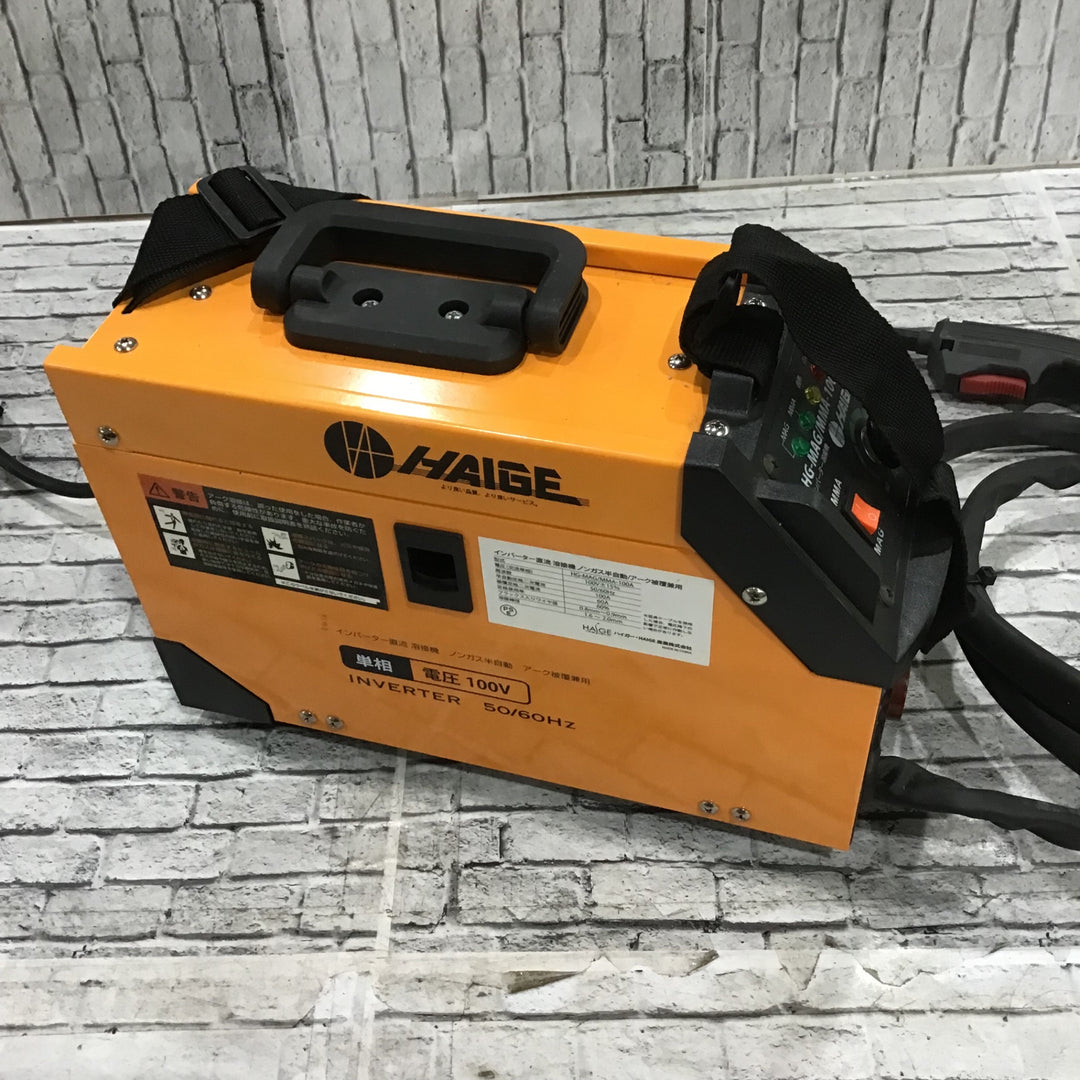 ハイガー(HAIGE) 半自動溶接機 HG-MAG/MMA-100A アーク溶接のホルダー欠品【川口店】