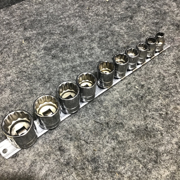 スナップオン(Snap-on) 12角 シャローソケット 10個セット  インチサイズ 5/16"~7/8" (F101~F281) 【桶川店】