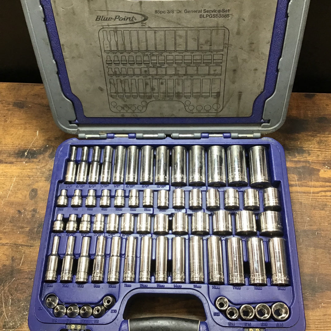 ブルーポイント BluePoint ジェネラル サービス セット インチ/mm 3/8インチ ドライブ 85個入り BLPGSS3885【戸田店】