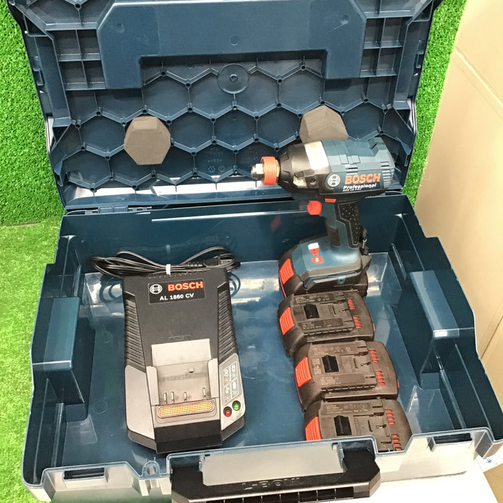 〇BOSCH(ボッシュ)  コードレスインパクトドライバー・レンチ GDX18V-EC 2.0Ahバッテリー4個付き!【桶川店】