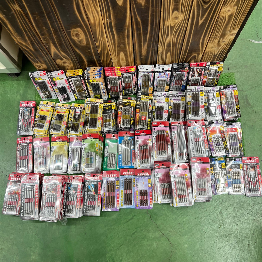 ビット5本入り 200パックまとめ売り 六角軸6.35mm インパクトドライバー用 メーカー混在(VESSEL, Anex, SUNFLAG)【桶川店】