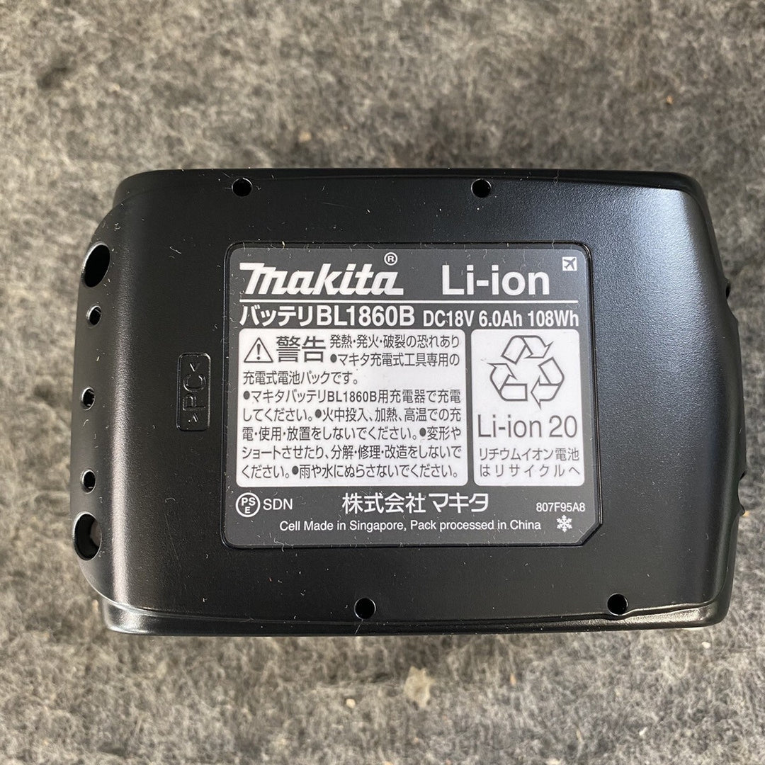 【未使用品】マキタ(makita) リチウムイオンバッテリー 18V/6.0Ah BL1860B【桶川店】