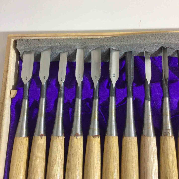 【未使用品】清玄作 木彫のみ 剣組15本 鑿・鉋・大工道具 ノミ【戸田店】