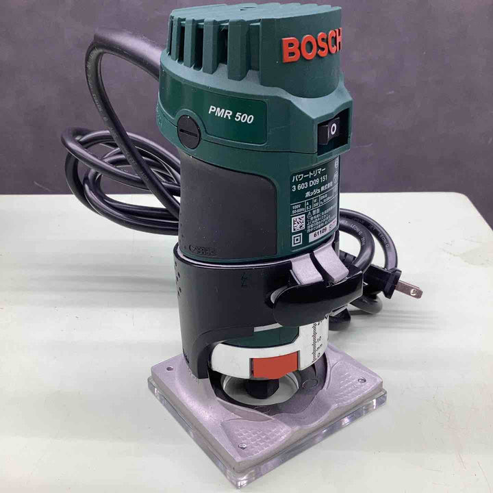 ボッシュ(BOSCH) パワートリマー PMR500 トリミング 切削 調整 スピンドルロック ビット昇降 くぼみ鍵穴 加工 お皿【越谷店】