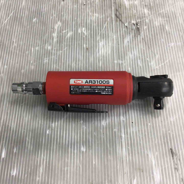 トネ(TONE) スタビーエアーラチェットレンチ 差込角9.5mm(3/8") AR3100S 34N・m レッド【草加店】