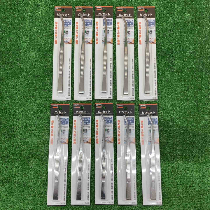 【未使用品】 トラスコ/TRUSCO ステンレス製ピンセット 180mm 先曲 *10本セット 【鴻巣店】