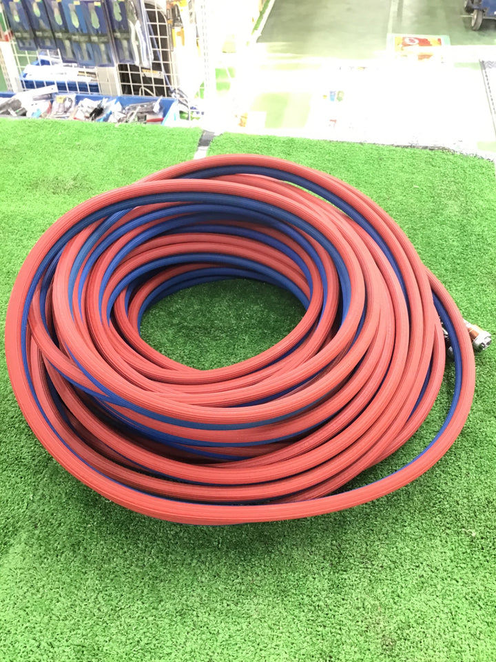 【美品】ガス切断機用ツインホース カプラー付 酸素+アセチレン 恐らく40m 内径5㎜ 溶接 溶断 【桶川店】