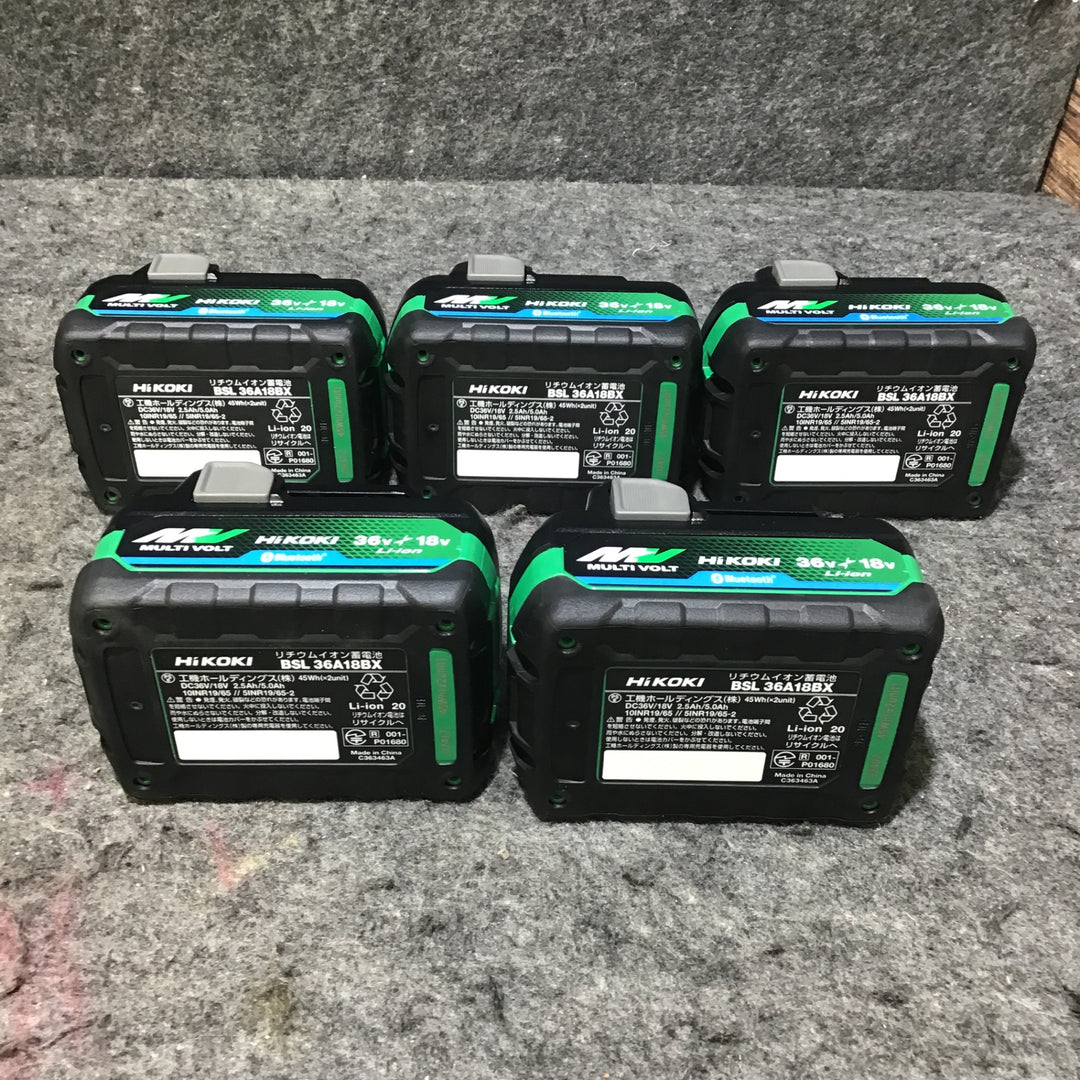【未使用・Bluetooth搭載モデル5個セット!】 HiKOKI 第二世代 マルチボルト リチウムイオンバッテリー 36V/2.5Ah BSL36A18BX 【桶川店】