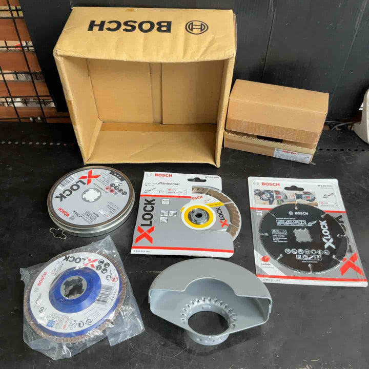 ボッシュ(BOSCH) 18V コードレスディスクグラインダー X-LOCK スタートキット(アクセサリーセット・8.0Ahバッテリー1個・充電器・キャリングケース付) GWX18V-10SC5J【草加店】