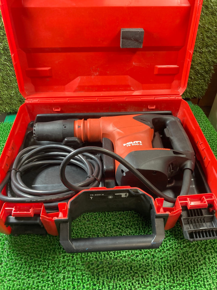 〇ヒルティ(HILTI) 電動ハンマ TE500-X チャックタイプ: HEX 17 六角軸 重量4.8kg【川口店】