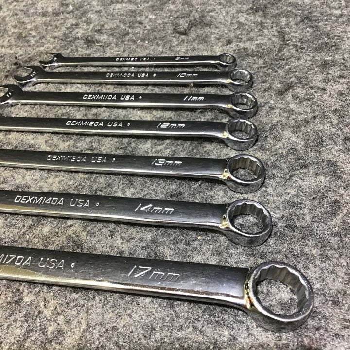 【希少・中古品】スナップオン(Snap-on) コンビネーションレンチセット OEXM 7本セット スパナ入れ(C-75B)付き!【桶川店】