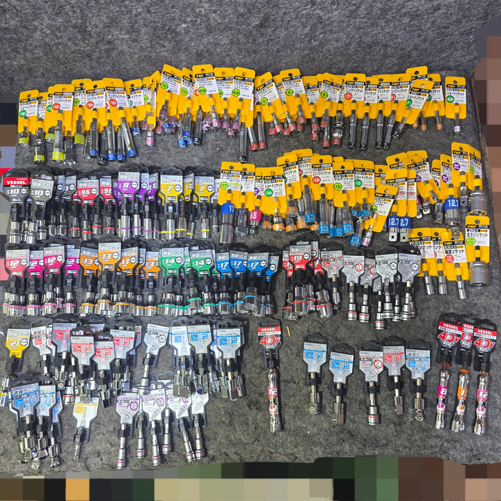 【未使用品・まとめ売り!】ソケットビット ソケットアダプター 軸足ソケット リングナットセッター 約211本 TOP VESSEL サイズ混合【桶川店】