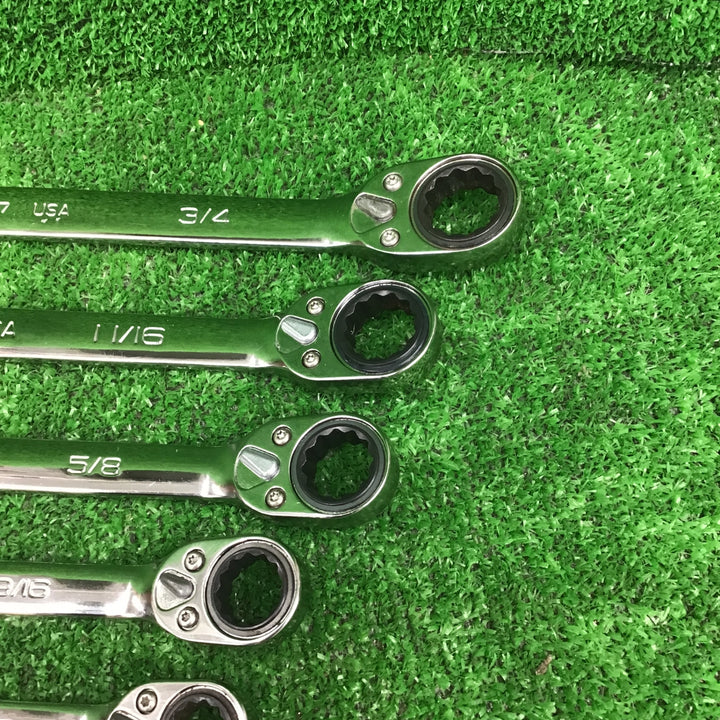 スナップオン(Snap-on)  切り替え式ラチェットコンビネーションレンチ SOXRRシリーズ 8本 インチ サイズ【桶川店】
