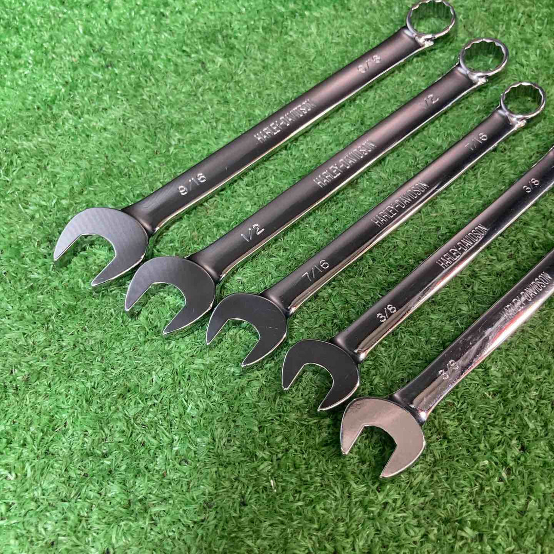 【中古品】ハーレーダビッドソン 純正工具 コンビネーションレンチ(9/16・1/2・7/16・3/8×2)5本セット【岩槻店】