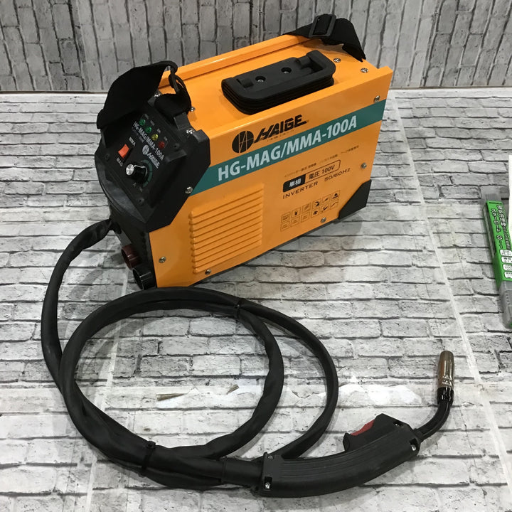 ハイガー(HAIGE) 半自動溶接機 HG-MAG/MMA-100A アーク溶接のホルダー欠品【川口店】