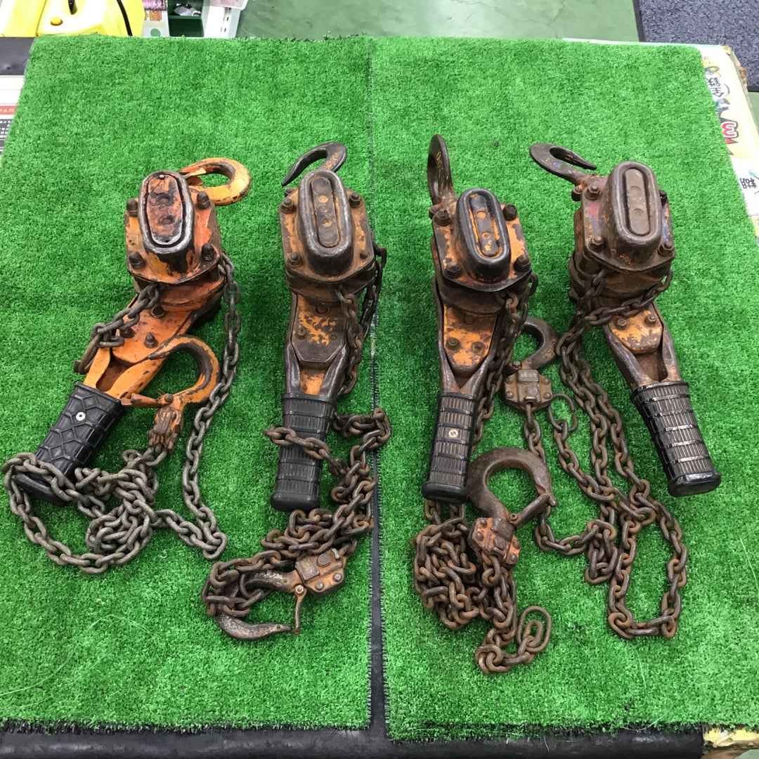 【ジャンク品】 メーカー不明、キトー、等 レバーブロック ~1トンクラス ジャンクセット 4台 【桶川店】