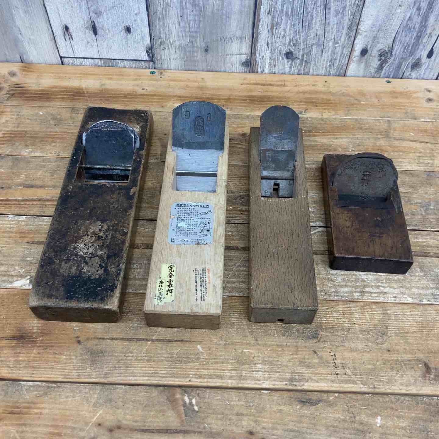 大工道具；特殊カンナ 21点 中古品】 儀助・村行・宗廣・㐂代光 鉋4個セット 鉋 かんな