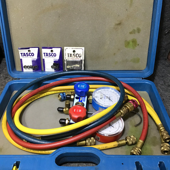 【中古品】イチネンTASCO ゲージマニホールド TA126 カーエアコン向け R134a、404対応【桶川店】