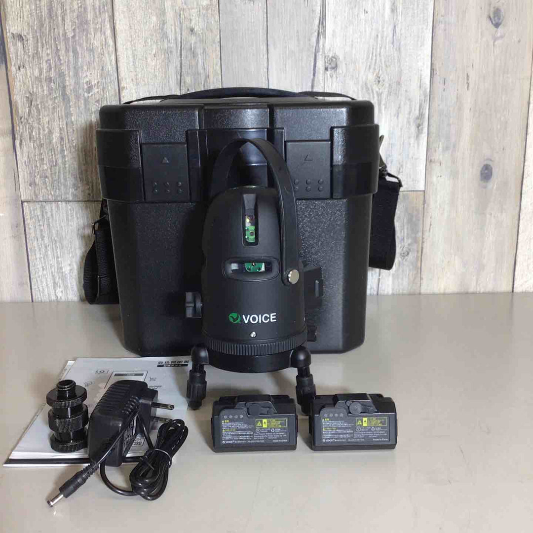 【中古品】◇VOICE レーザー墨出し器 フルライングリーンレーザー Model-G8 バッテリー2個 受光器三脚なし【戸田店】