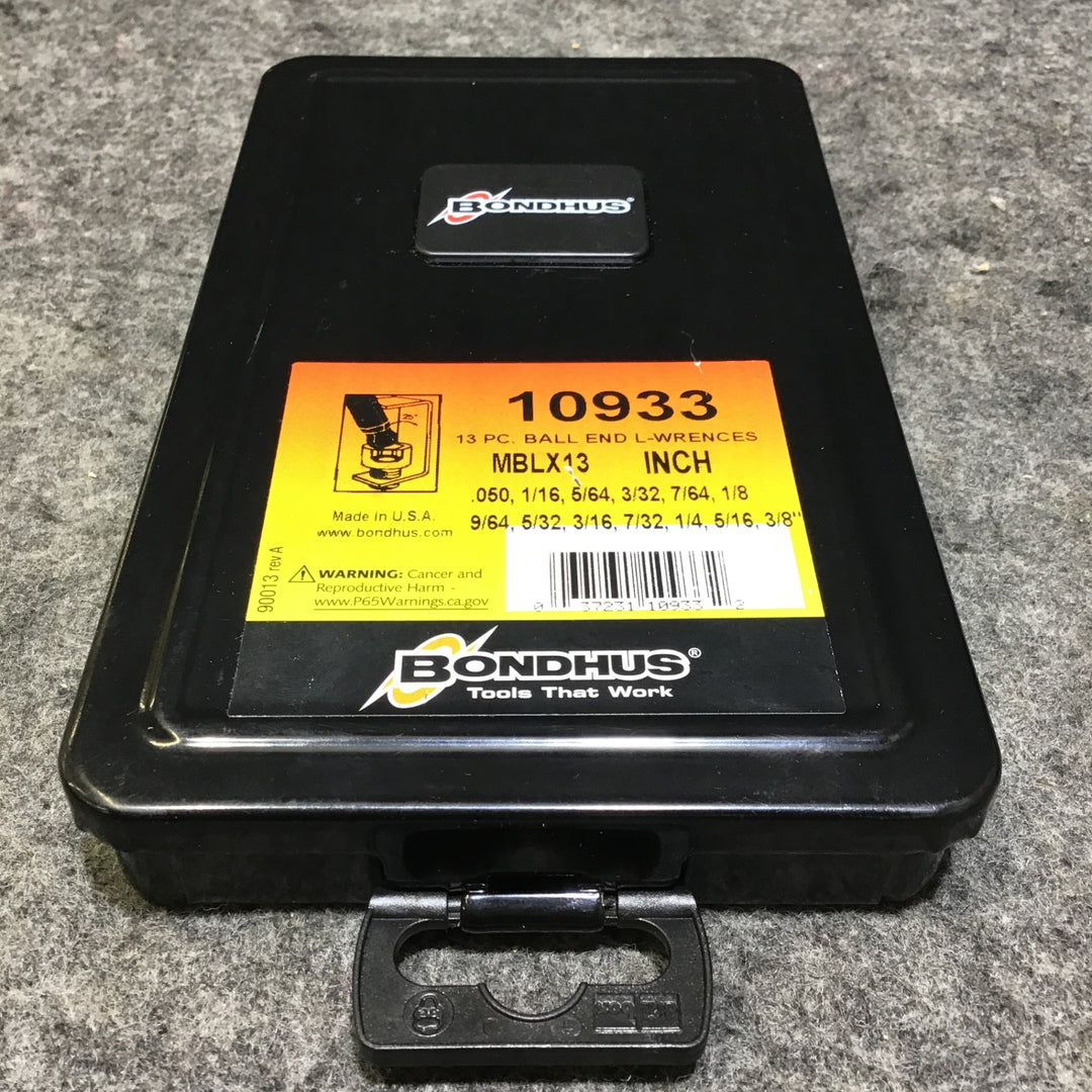 【美品中古】 ボンダス インチ 6角棒レンチ 13本セット 0.05~3/8"  【桶川店】