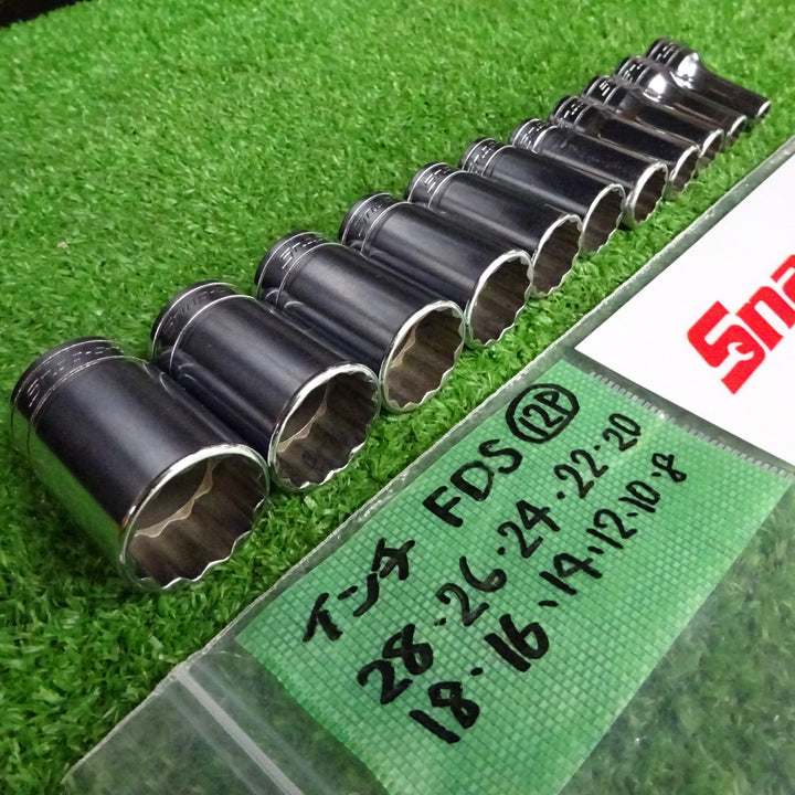 スナップオン/Snap-on 3/8sq インチサイズ セミディープソケット 11個セット FDSシリーズ FDS08I~FDS28I【岩槻店】