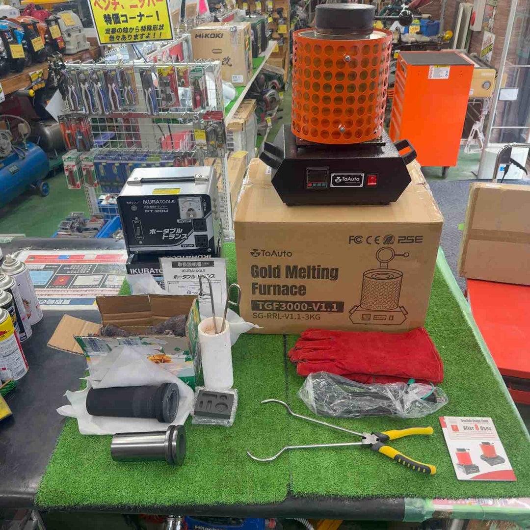【中古】 TOAUTO PIDデジタル温度制御溶解炉 1400W 1100℃ 昇圧トランス付き 【桶川店】