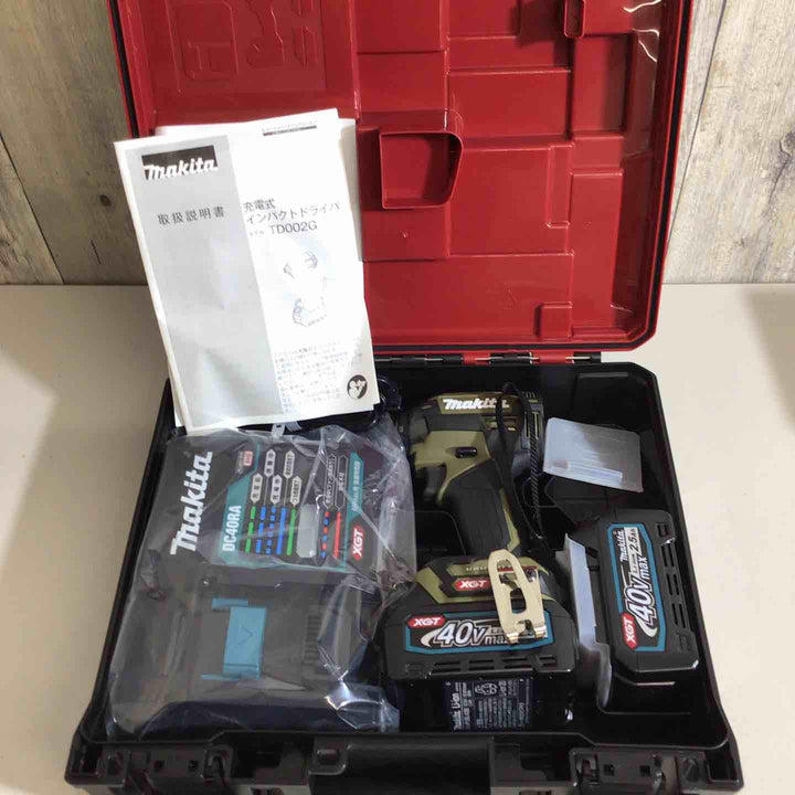 【未使用品】★純正バッテリー2個&充電器付き フルセット★マキタ(makita) コードレスインパクトドライバー TD002GRDXO オリーブ【戸田店】