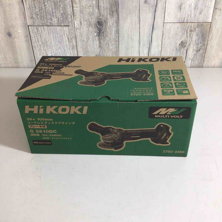 ◇HiKOKI(ハイコーキ) 36V 充電式 ディスクグラインダ G3610DC ブラック トイシ径100mm スライドスイッチ 蓄電池・充電器・ケース別売 G3610DC(NNB)【戸田店】
