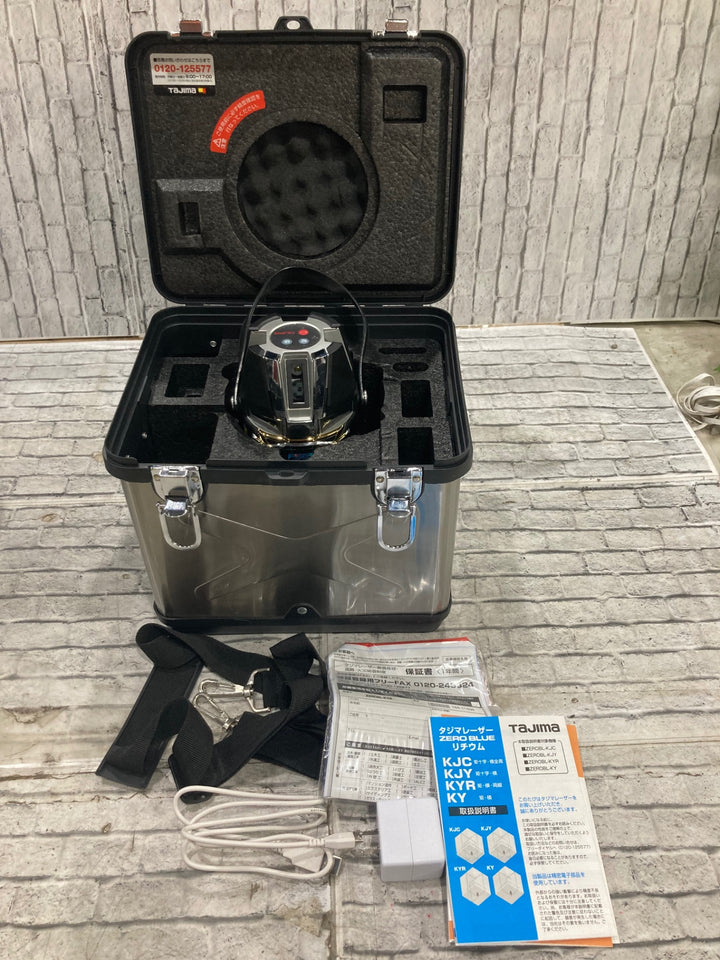 〇TJMデザイン レーザー墨出し器 ゼロブルー リチウム KY ZEROBL-KY 矩・横 鮮視度300のくっきりライン【川口店】