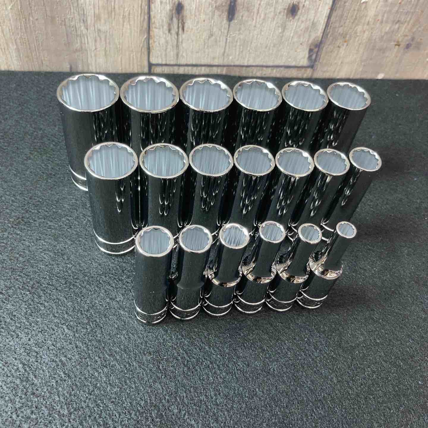 【中古美品】ブルーポイント(BluePoint) 3/8インチ ディープソケット 12角12P (BLPLM386-3824) 6㎜-24㎜ 19個 Snap-on【東大和店】 j5Hy2mAUEYAwUO7baK0vXUSXJBuLBu