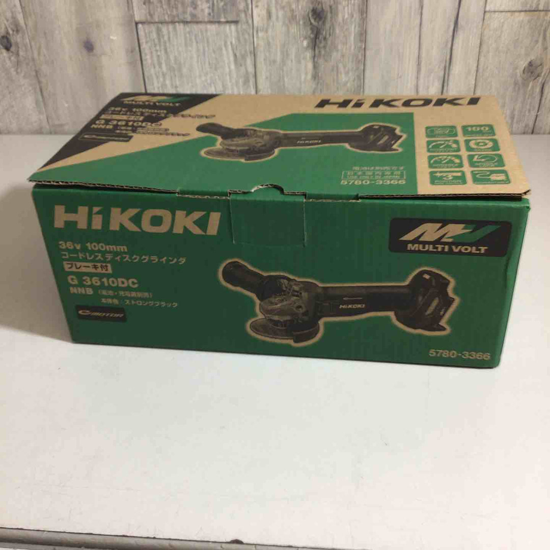 ◇HiKOKI(ハイコーキ) 36V 充電式 ディスクグラインダ G3610DC ブラック トイシ径100mm スライドスイッチ 蓄電池・充電器・ケース別売 G3610DC(NNB)【戸田店】