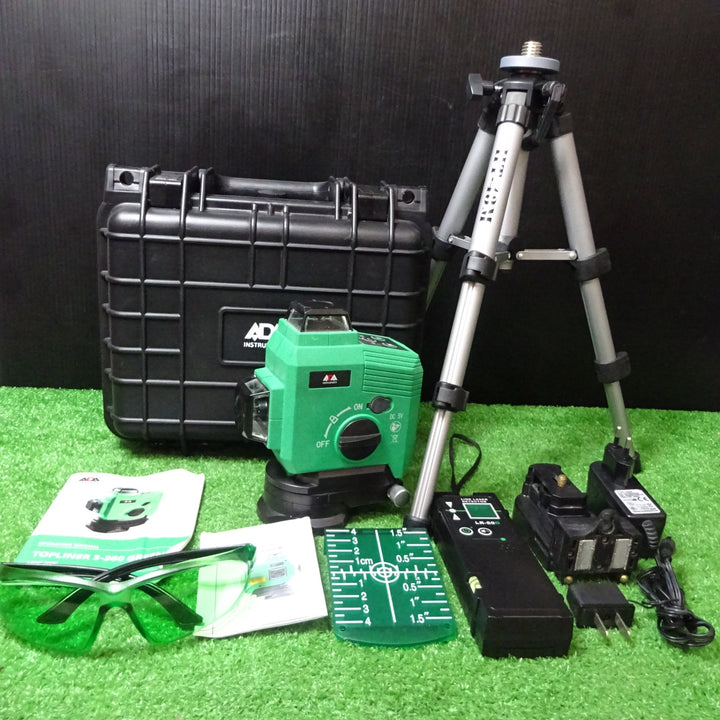 ヨーロッパ測量メーカーADA グリーン レーザー墨出し器 円錐ミラー トップライナー3×360°  フルライン 4V4HD【岩槻店】