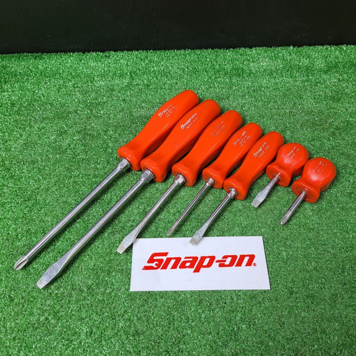 スナップオン/Snap-on 旧グリップドライバー 7本セット マイナス4本、プラス3本 SDD、SDDPシリーズ レッド【岩槻店】