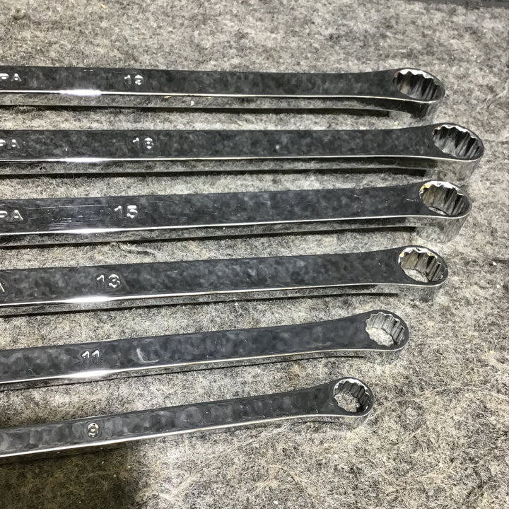 【中古品】マックツール(MACTOOLS) メトリック ハイパフォーマンス フラットロングメガネレンチ x6本セット8~19mm BHFM【桶川店】