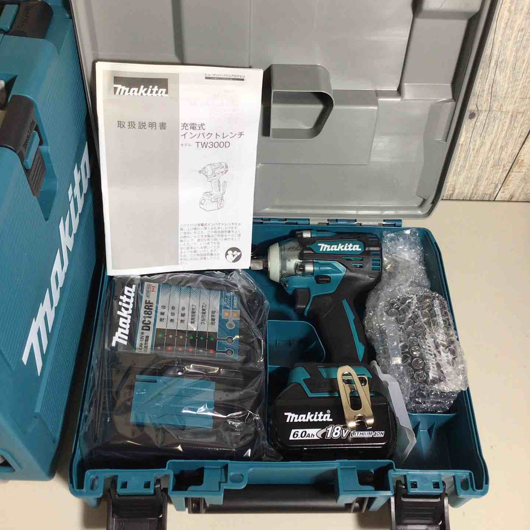 【未使用品】 マキタ makita コードレス インパクトレンチ  TW300DRGX 2台 バッテリー&充電器付 フルセット インパクトレンチ 純正 純正品 充電式 18V 【戸田店】