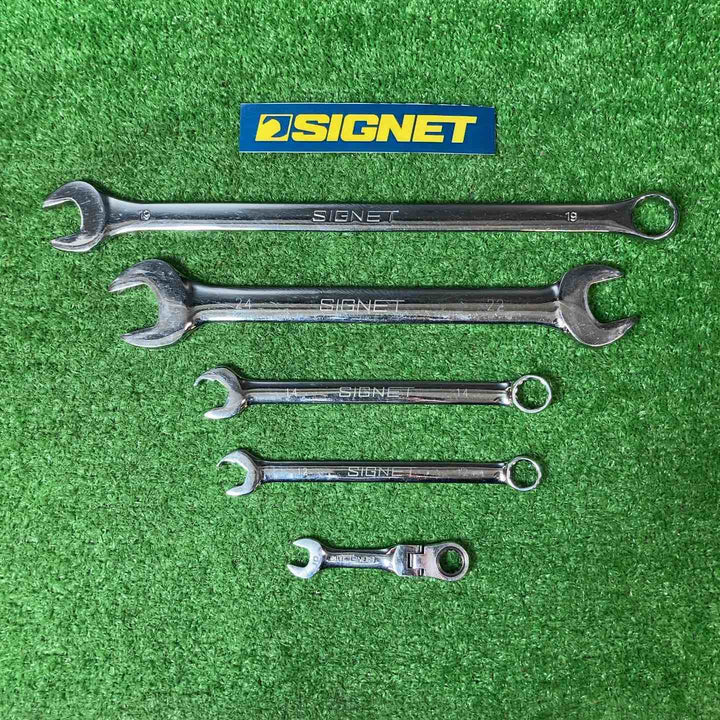 【中古品】シグネット(SIGNET)コンビネーションレンチ・メガネ(5本)・ソケット19㎜-8㎜(9個) 計14個セット【岩槻店】