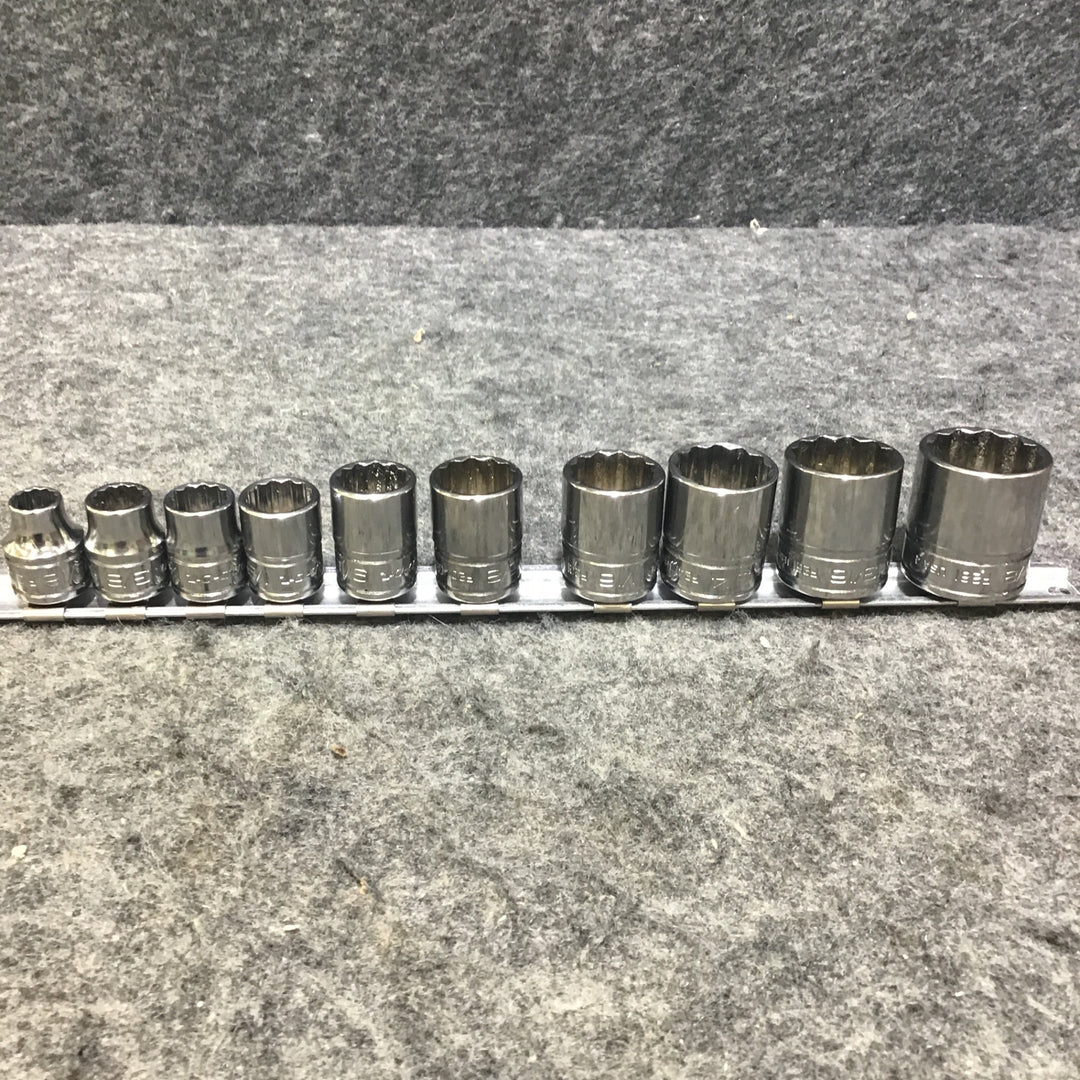 スナップオン(Snap-on) 12角 シャローソケット 10個セット  インチサイズ 5/16"~7/8" (F101~F281) 【桶川店】