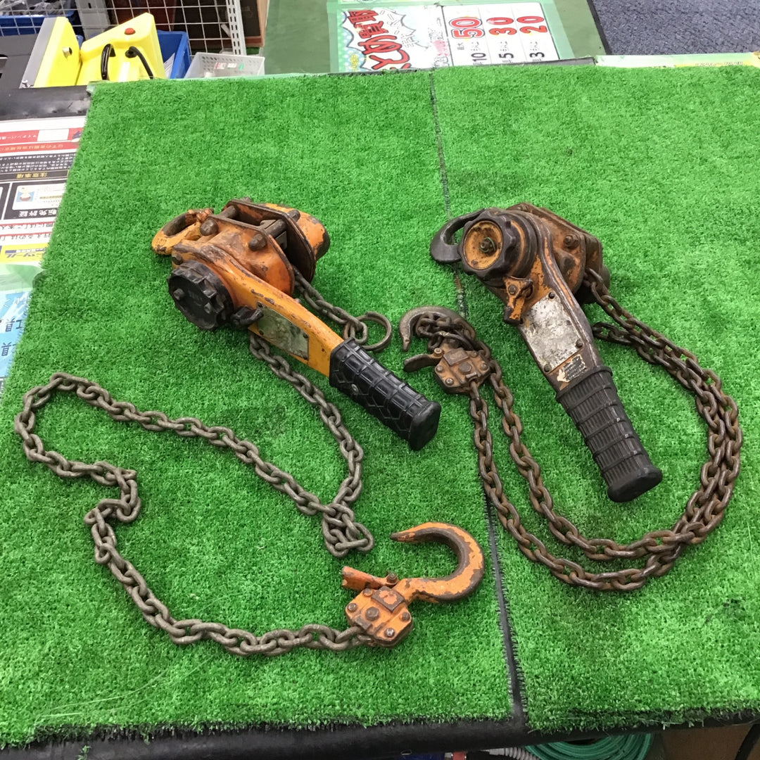 【ジャンク品】 メーカー不明、キトー、等 レバーブロック ~1トンクラス ジャンクセット 4台 【桶川店】
