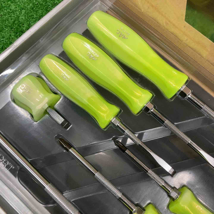 ▲マックツール(MACTOOLS) ペンタグリップスクリュードライバーセット 限定色ライムキャンディー【桶川店】